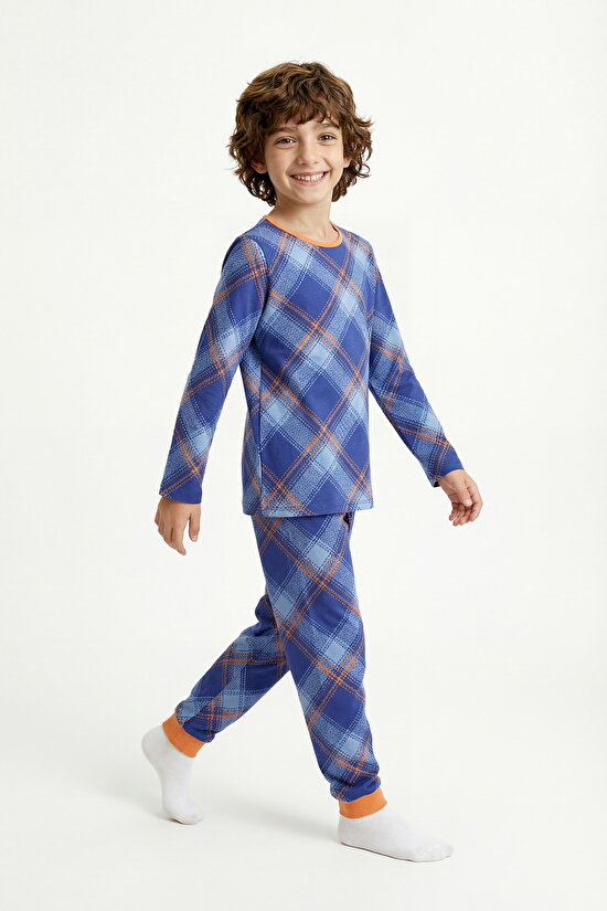 Blue Boys Cute Tiger 2in1 Pajama Set - 10