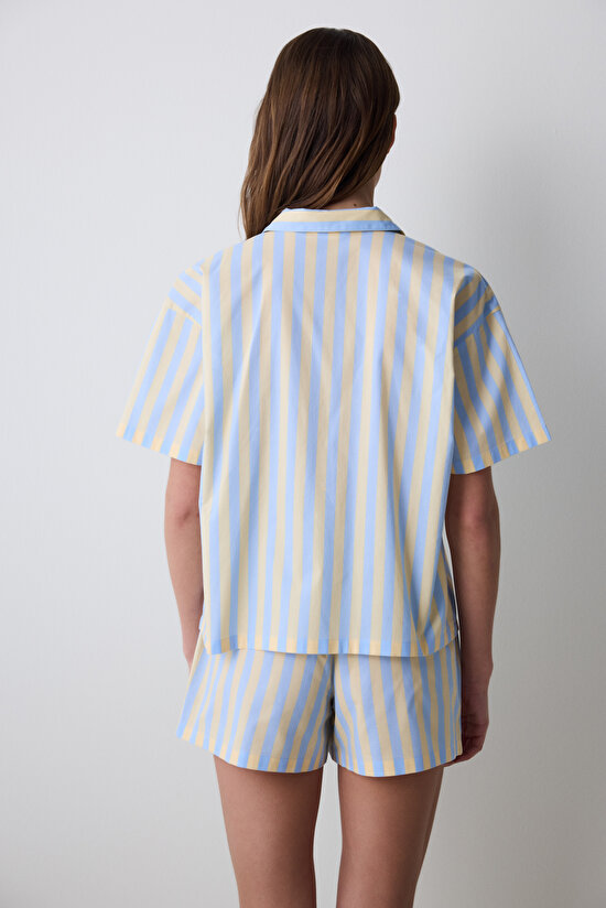 Mona Gömlek Şort Çok Renkli Pijama Takımı - 6