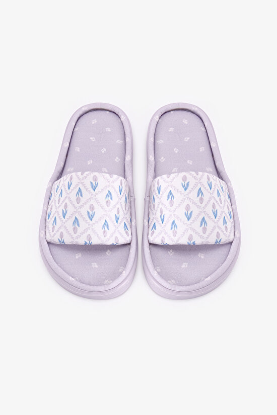 Lilac Ella Floral Slippers - 1