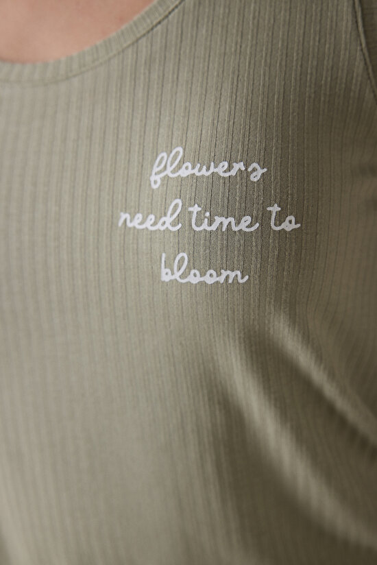 Bloom Solid Haki Atlet Pijama Üstü - 3