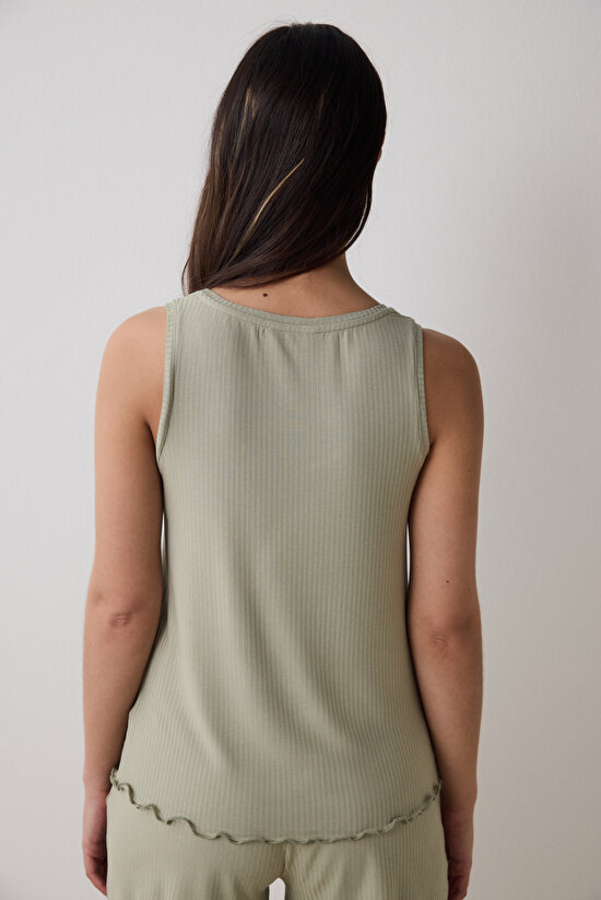 Bloom Solid Haki Atlet Pijama Üstü - 4