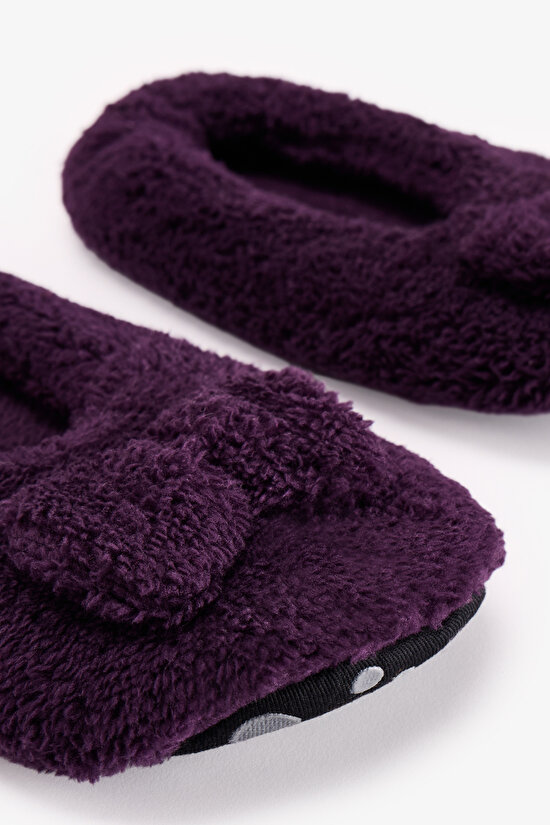 Purple Softy Bow House Slippers - 3