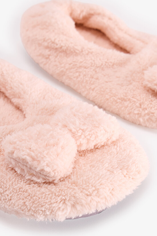 Light Pink Softy Bow House Slippers - 3