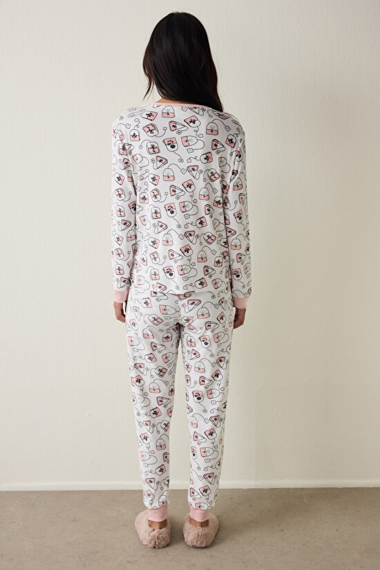 Tea Party Uzun Kollu Pijama Takımı Tea Party Uzun Kollu Pijama Takımı - 4