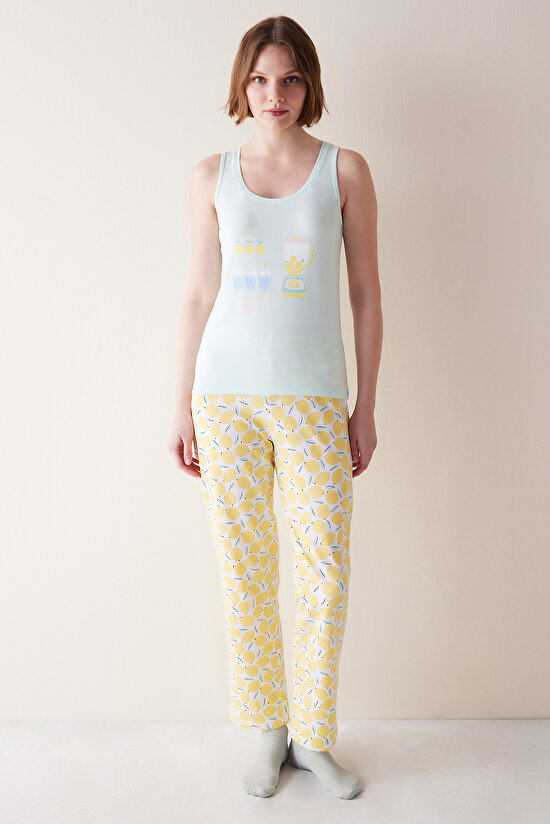 Lemonade Sarı Pantolon Pijama Takımı - 1