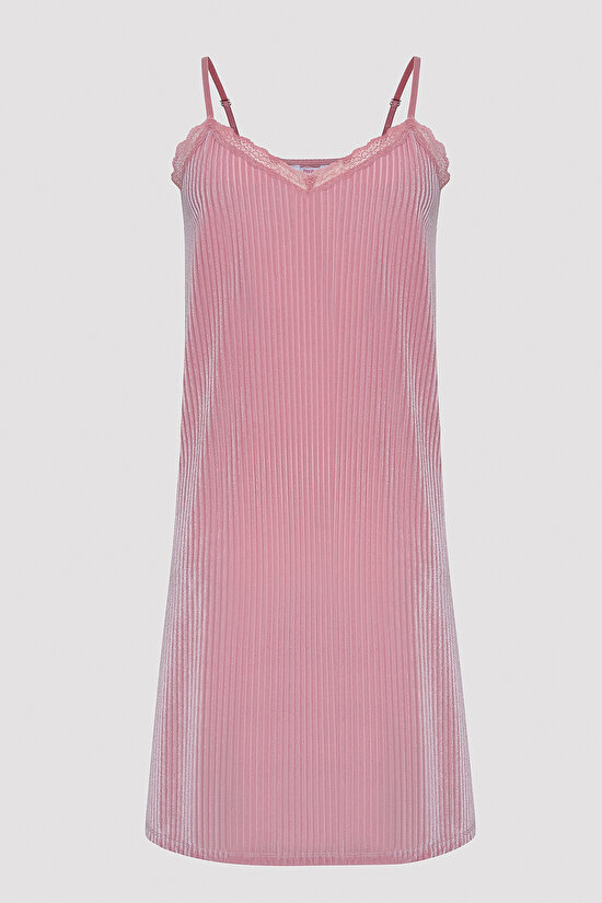 Aurora Velvet Pink Night Dress - 7