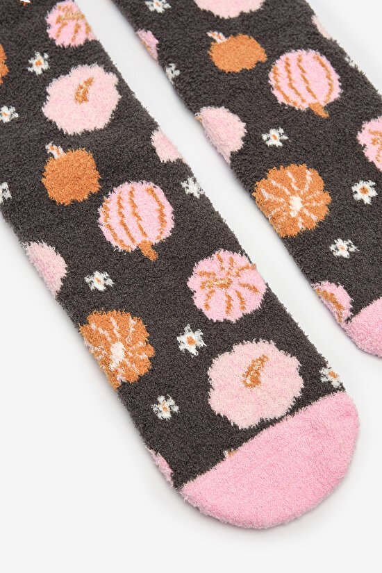 Cute Pumpkins Antrasit Soket Çorap - 3