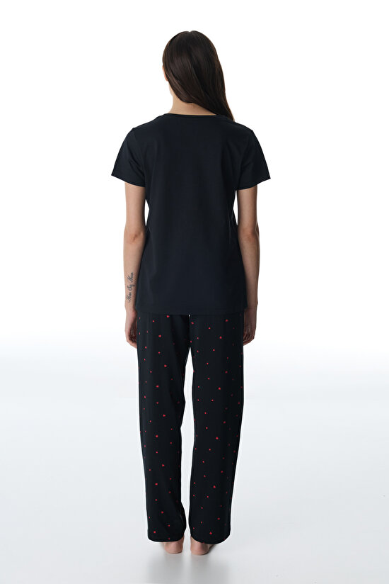 Black Meow-Tually Pants Pajama Set - 4