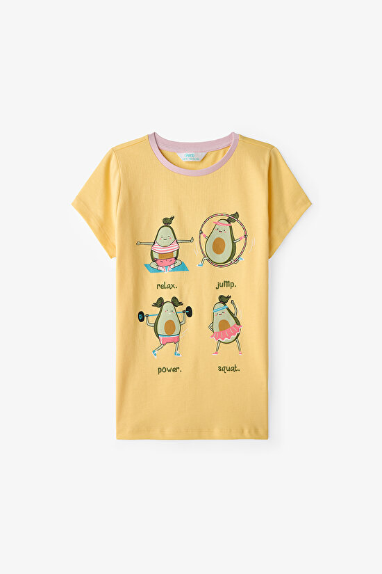 Light Yellow Girls Avo-Cardio 2in1 Pajama Set - 8