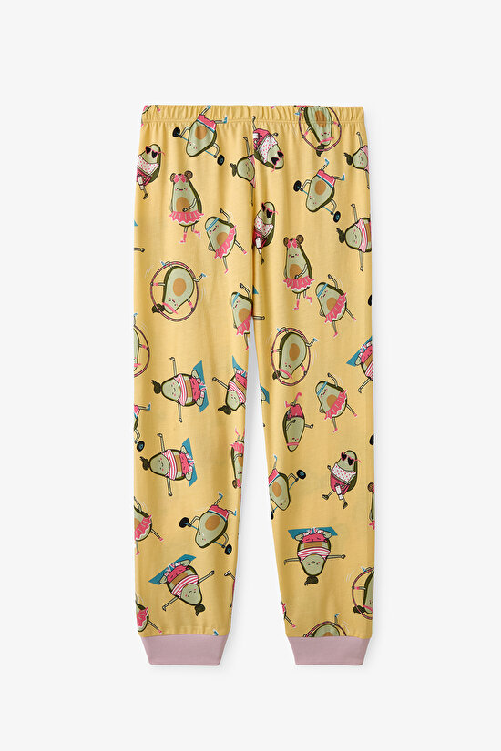 Light Yellow Girls Avo-Cardio 2in1 Pajama Set - 9