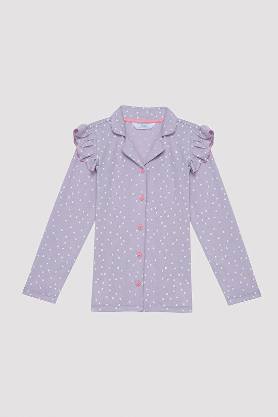 Kız Çocuk Dot Gömlek Pijama Takımı - 2