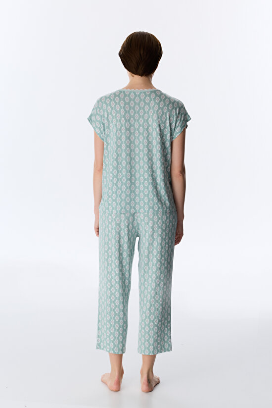 Açık Yeşil Alia Green Kapri Pijama Takımı - 5