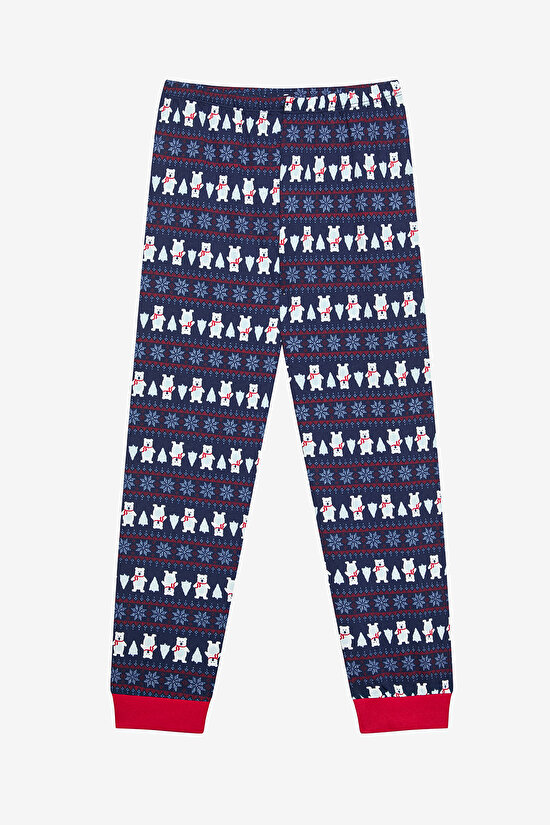 Erkek Çocuk New Bear Pamuklu Mavi Pijama Takımı - 3