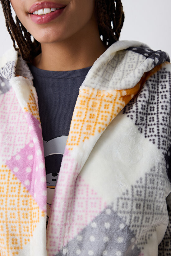 Colorful Gingham Ekru Sabahlık - 3