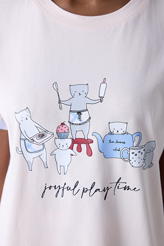 Joyful Pink Tshirt PJ Top - 4