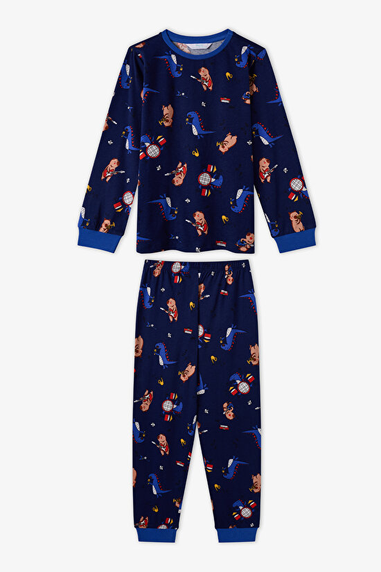 Erkek Çocuk Mavi Capy-Jam Session Pamuklu Uzun Kollu 2'li Pijama Takımı - 2