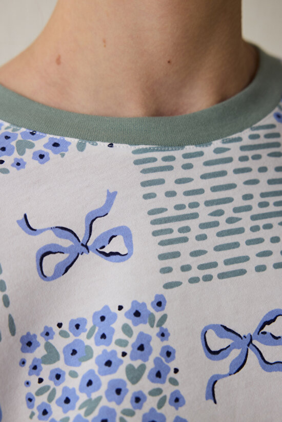 Kırık Beyaz Cute Bows Bisiklet Yaka Pamuklu Uzun Kollu Pijama Takımı Kırık Beyaz Cute Bows Bisiklet Yaka Pamuklu Uzun Kollu Pijama Takımı - 3