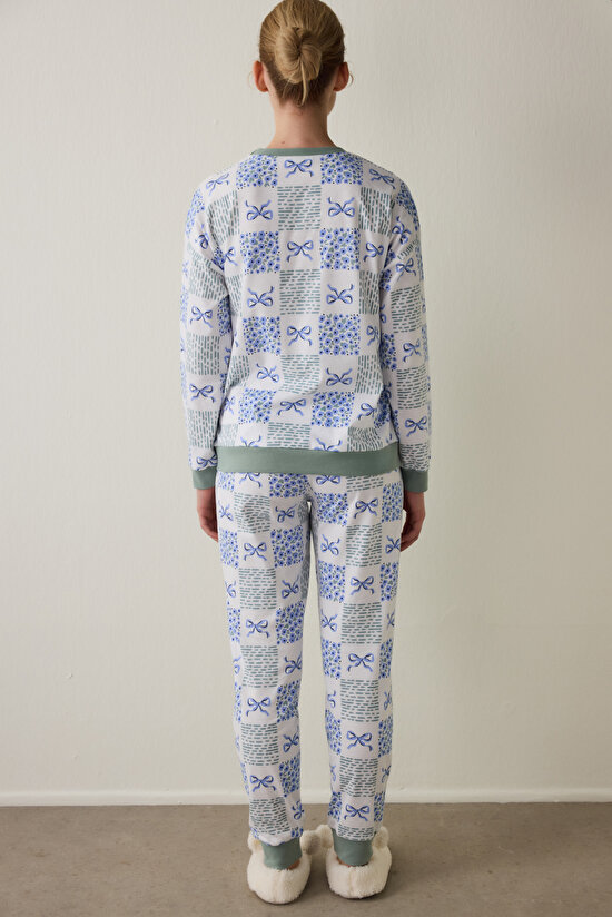 Kırık Beyaz Cute Bows Bisiklet Yaka Pamuklu Uzun Kollu Pijama Takımı Kırık Beyaz Cute Bows Bisiklet Yaka Pamuklu Uzun Kollu Pijama Takımı - 4