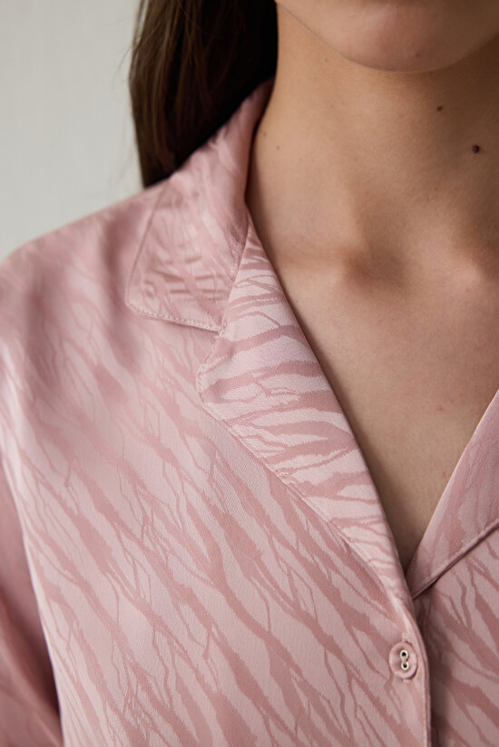 Dusty Rose Emma Shirt Collar Long Sleeve Satin Pajama Set Dusty Rose Emma Shirt Collar Long Sleeve Satin Pajama Set - 3