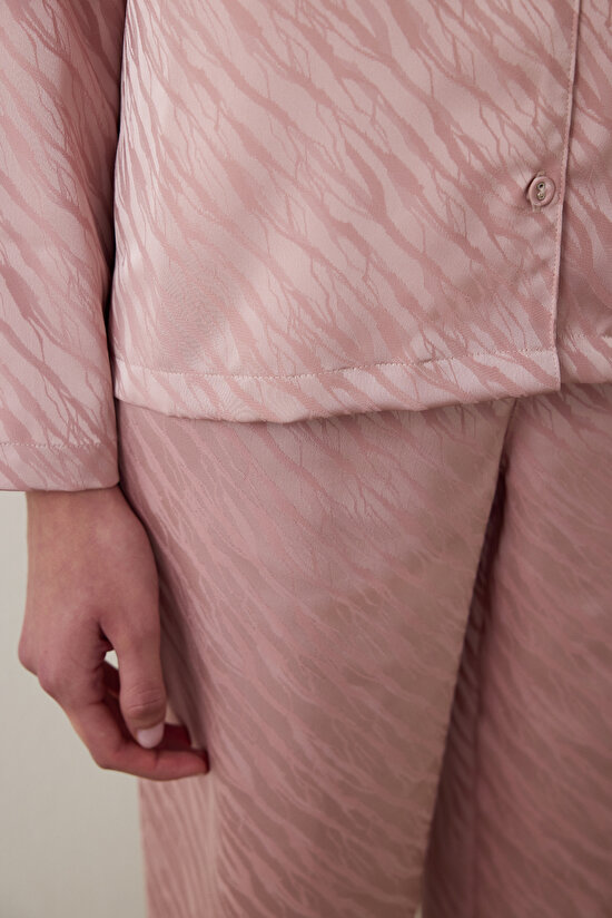 Dusty Rose Emma Shirt Collar Long Sleeve Satin Pajama Set Dusty Rose Emma Shirt Collar Long Sleeve Satin Pajama Set - 4