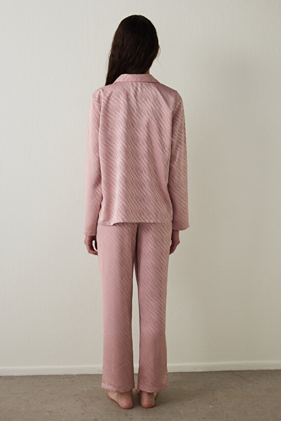 Dusty Rose Emma Shirt Collar Long Sleeve Satin Pajama Set Dusty Rose Emma Shirt Collar Long Sleeve Satin Pajama Set - 5