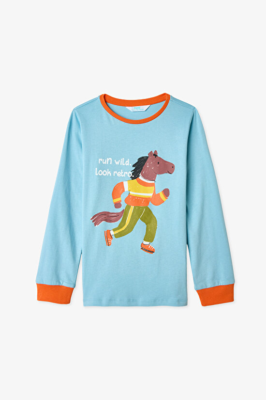 Ekru Erkek Çocuk Look Retro 2'li Pijama Takımı - 3