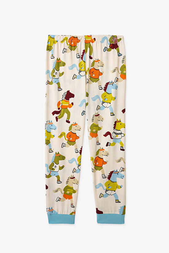 Ekru Erkek Çocuk Look Retro 2'li Pijama Takımı - 7
