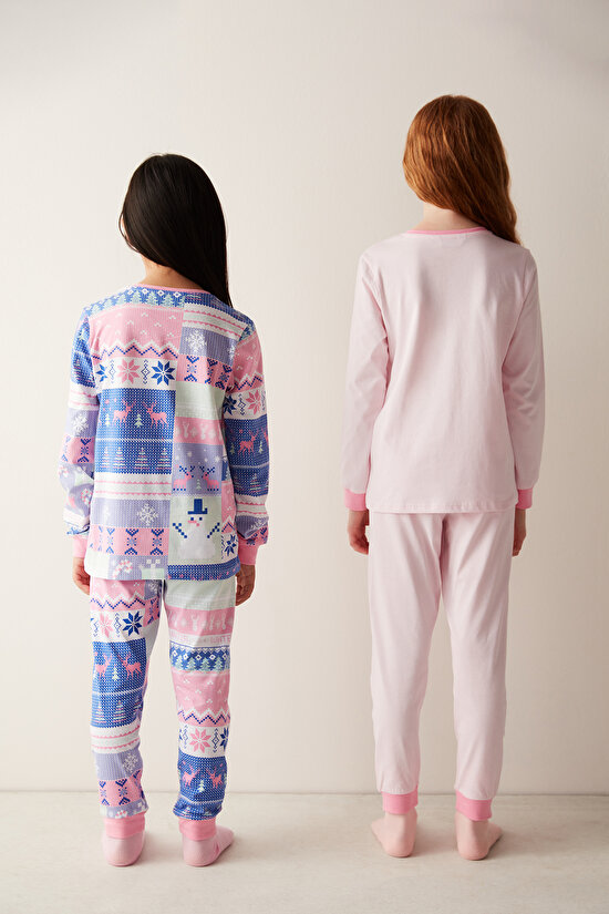 Kız Çocuk Kış Temalı Kahverengi 2li Pijama Takımı - 6