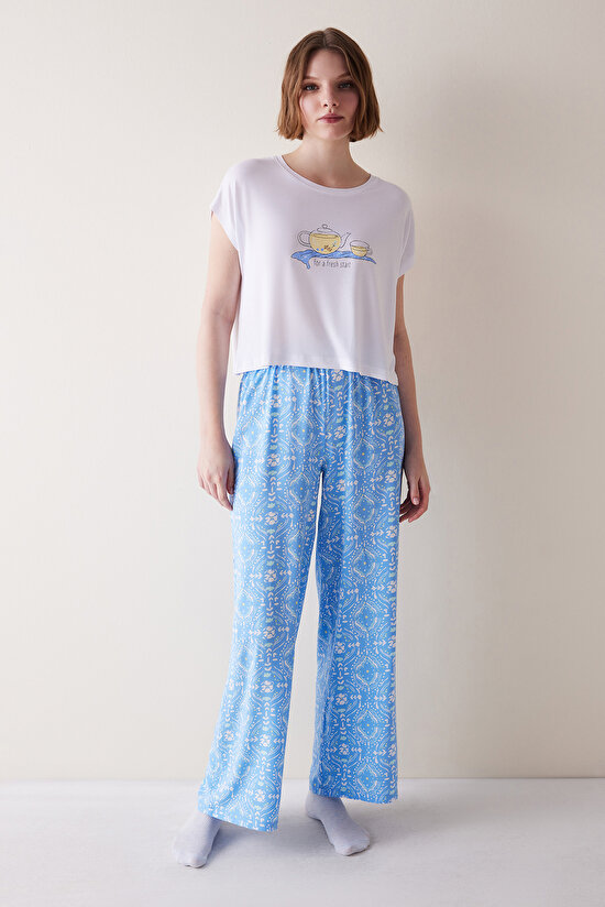 Fresh Start Çok Renkli Pantolon Pijama Takımı - 2