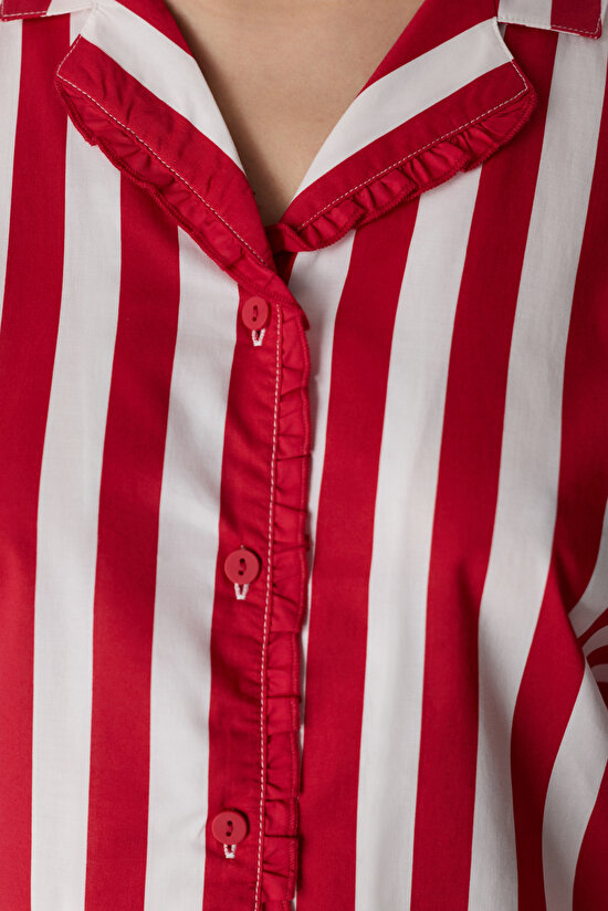 Red Lucy Striped Shirt & Pants Pajama Set - 3