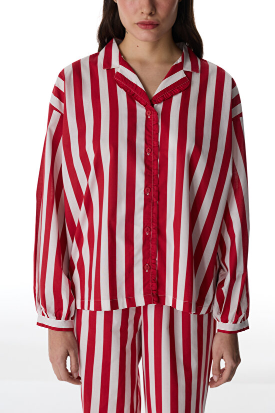 Red Lucy Striped Shirt & Pants Pajama Set - 4