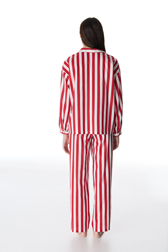 Red Lucy Striped Shirt & Pants Pajama Set - 5