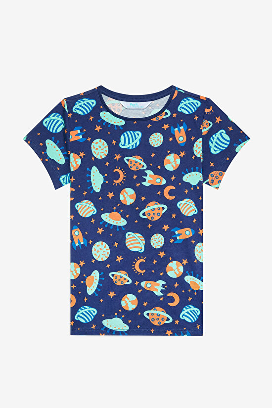 Erkek Çocuk Blast Off Pamuklu 2li Çok Renkli Pijama Takımı - 6