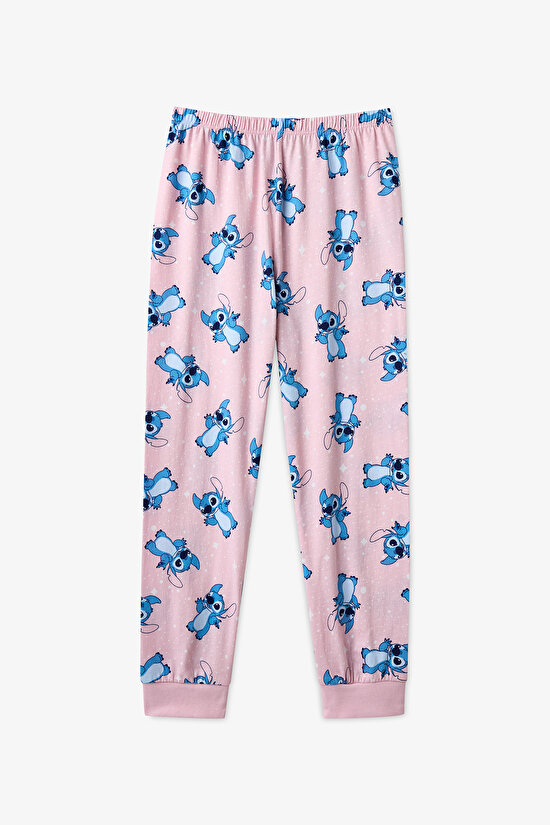 Pembe Kız Çocuk Lic Stitch Fam Pijama Takımı - 3