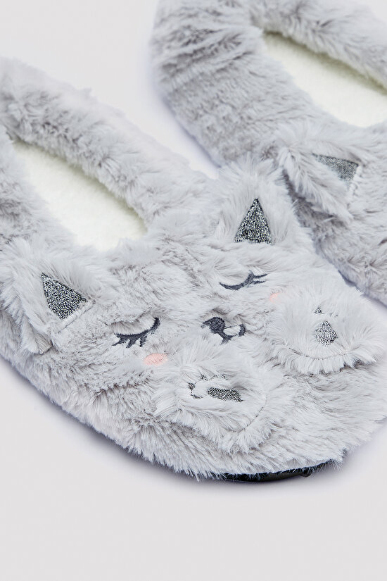 Cutie Cat Gray Liner Socks - 3