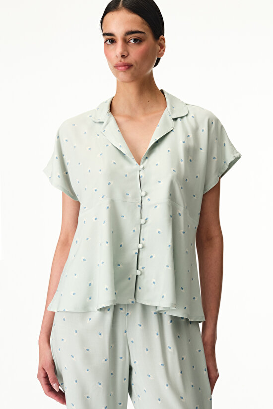 Light Green Serenity Shirt & Pants Pajama Set - 1