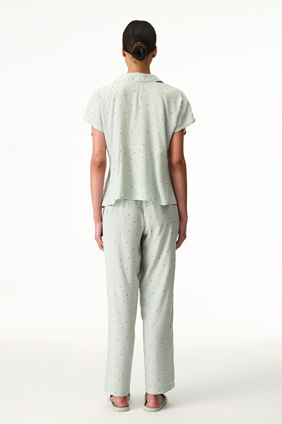 Light Green Serenity Shirt & Pants Pajama Set - 3