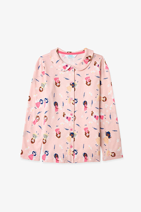 Light Pink Girls Fairy Shirt Pajama Set - 4