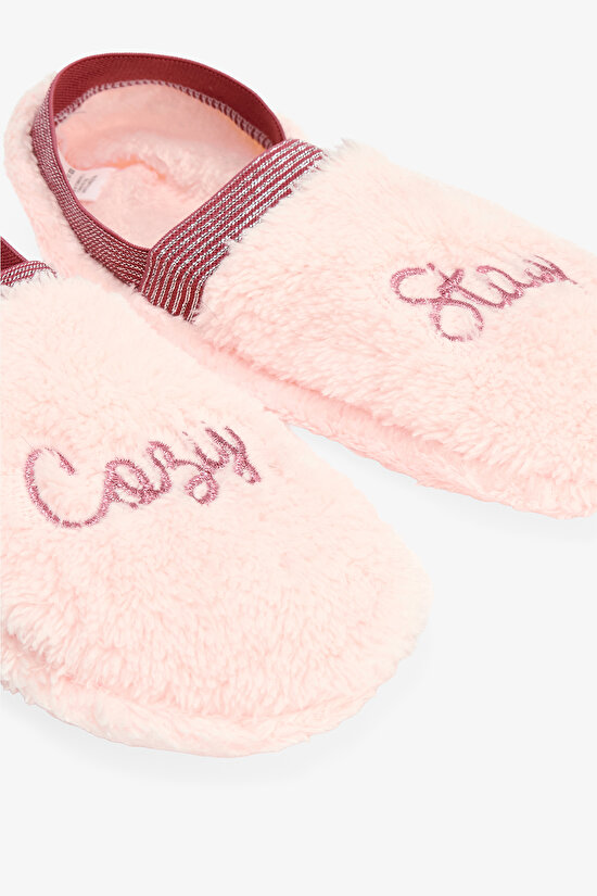 Açık Pembe Star Cozy Sloganlı Nakış Detaylı Ev Çetiği - 3