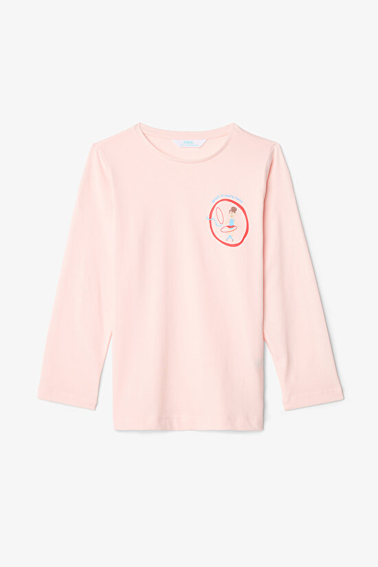 Kız Çocuk Dancer Baskılı Pamuklu Uzun Kollu 2'li Pijama Takımı - 3