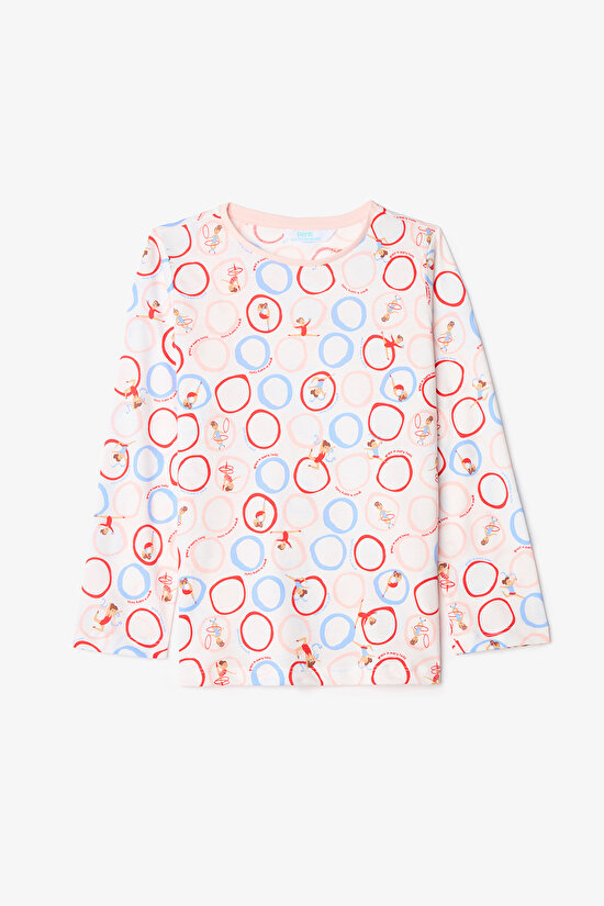 Kız Çocuk Dancer Baskılı Pamuklu Uzun Kollu 2'li Pijama Takımı - 6
