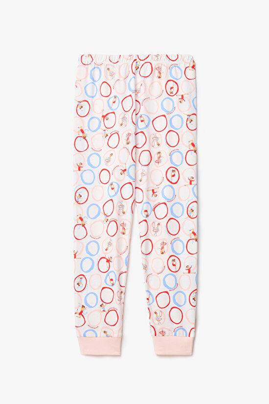 Kız Çocuk Dancer Baskılı Pamuklu Uzun Kollu 2'li Pijama Takımı - 7
