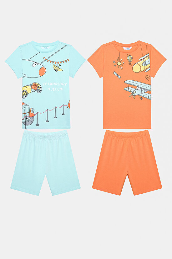 Erkek Çocuk Technology Museum Çok Renkli 2li Pijama Takımı - 1