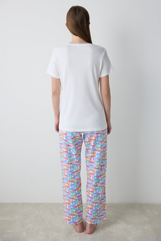 Colored Bows Pantolon Çok Renkli Pijama Takımı - Penti Loves Paris Koleksiyonu Colored Bows Pantolon Çok Renkli Pijama Takımı - Penti Loves Paris Koleksiyonu - 5