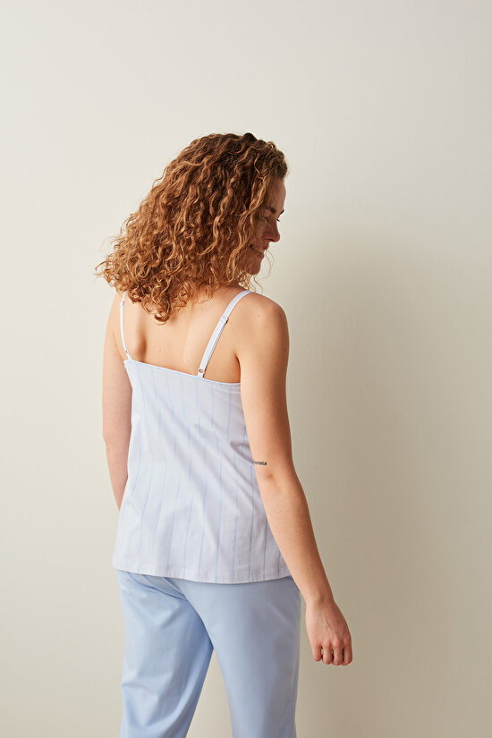 Penti Mama Blue Stripes Atlet Pijama Üstü - 6