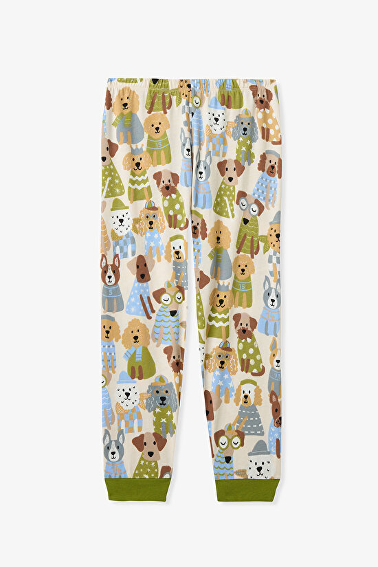 Yağ Yeşili Erkek Çocuk Runner Dog 2'li Pijama Takımı - 7