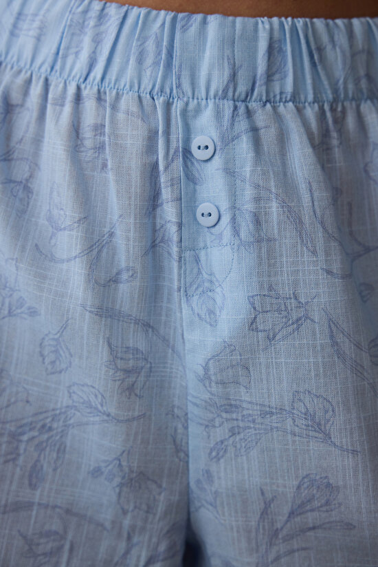 Light Blue Antalya Crocus Floral Shirt Shorts Pajama Set - Inspired by Flora Light Blue Antalya Crocus Floral Shirt Shorts Pajama Set - Inspired by Flora - 6