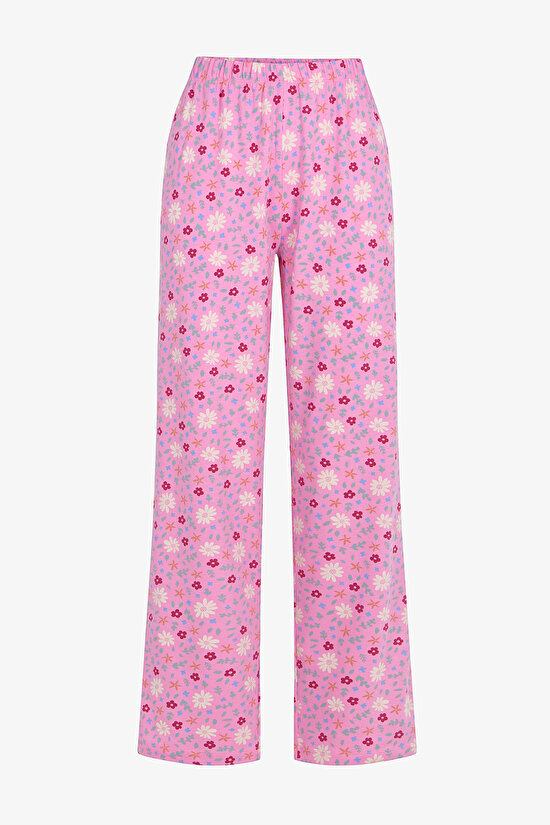 Pembe Weekends Pamuklu Pantolon Pijama Takımı - 3