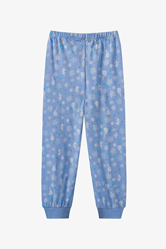 Mavi Kız Çocuk Lic Erkek Çocuk Frozen Pamuklu Pijama Takımı - 3