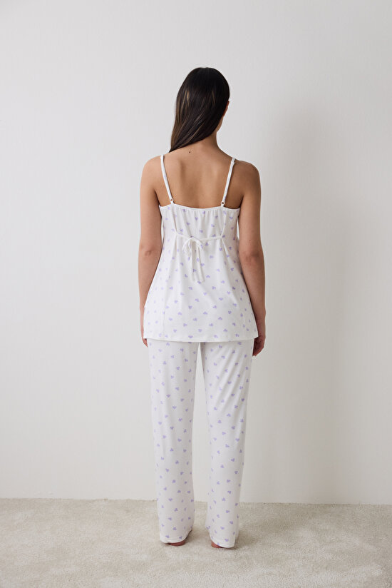 Lana Printed Pantolon Kırık Beyaz Pijama Takımı Lana Printed Pantolon Kırık Beyaz Pijama Takımı - 5